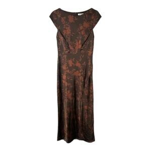 Women's Woven Open Back Maxi Dress - A New Day™ Brown Floral XS